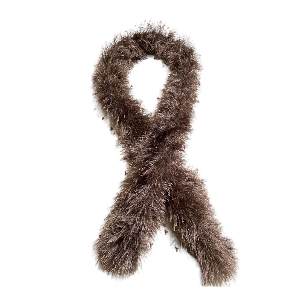 Fuzzy Taupe Eyelash  Scarf